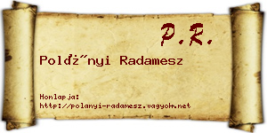 Polányi Radamesz névjegykártya